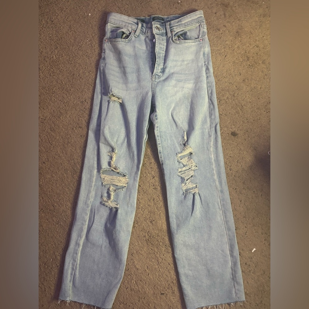 high rise straight leg jeans